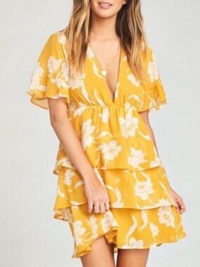 Show Me Your Mumu Dulce Yellow Mini Dress Sz Small